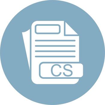 CS File Format Mono Icon Symbol vector