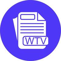 WTV File Format Clean Grid Icon vector