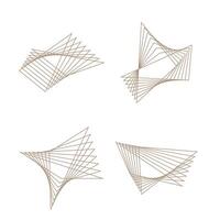 Brown blend triangle lines set isolated. vector