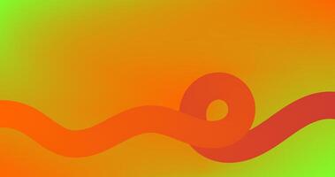 Fluid Gradient abstract background with wavy lines in orange, yellow and green colors vector