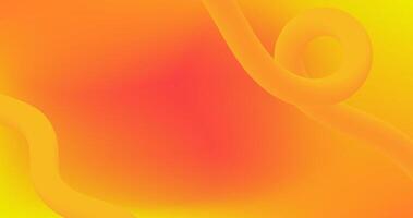 Yellow Red Gradient Background with dynamic and twist fluid line shapes Abstract vector