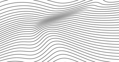 Abstract black wavy, billowy and undulating lines stripes squiggle with twist effect illustration vector