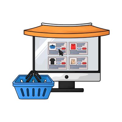 illustration of check out on the marketplace