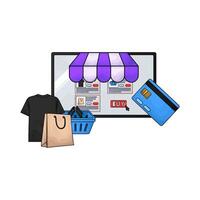 In the marketplace there are many payment methods illustration vector