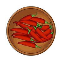 bowl of red chili pepper vector