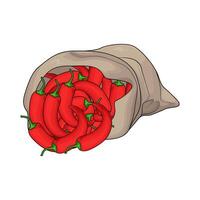 sack of red chilies vector