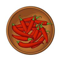 red chili pepper in bowl vector
