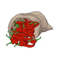 illustration of sack of red chili vector