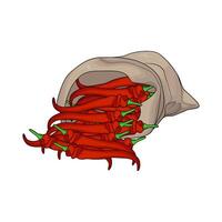 sack of red chili vector