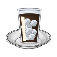 coffee with sugar cube vector