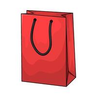 illustration of empty red paper bag vector