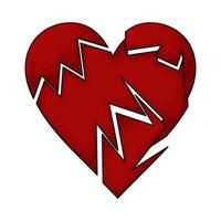 broken red heart vector