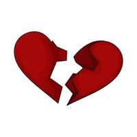 illustration of broken red heart vector