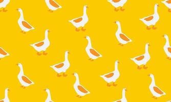 Bright pattern of a beautiful goose on a yellow background vector