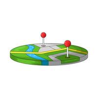 two location on map vector