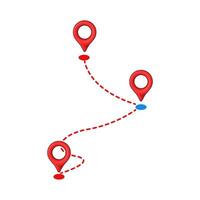 illustration of route with location vector