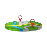 illustration of two location on map vector