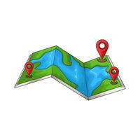 illustration of map with location vector