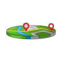 two location on map illustration vector