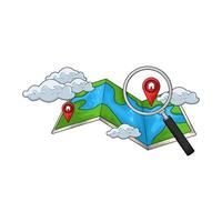 illustration of search location on map vector