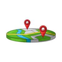 two location on maps vector