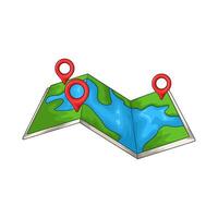 illustration of map and location vector