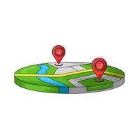 two location pin on map vector