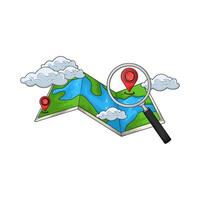 map with location pin illustration vector