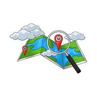 map with location pin vector