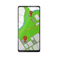 map on cellphone vector
