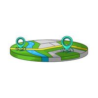 two location pin on map illustration vector