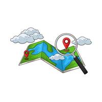 map and location pin illustration vector
