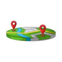 illustration of two location pin on map vector