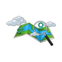 illustration of map with location pin vector