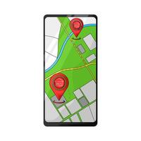search for location on cellphone vector