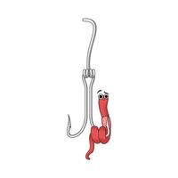 illustration of worm on the hook vector
