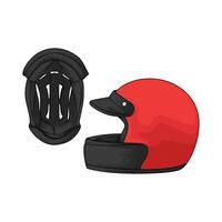 red helmet without visor vector