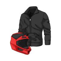 Red Racing Helmet with jacket vector
