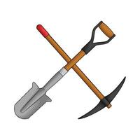 pickaxe and shovel vector