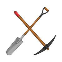 pickaxe with shovel vector