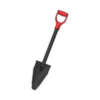shovel with red handle illustration vector