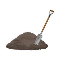 shovel with sand vector