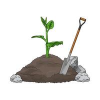 sprouts with shovel vector