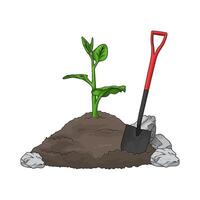 sprout and shovel vector