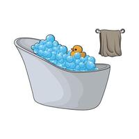 there is a duck in the bathtub vector