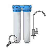 illustration of water filter with faucet vector