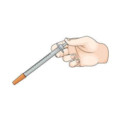 illustration of Doctor's hand with a syringe