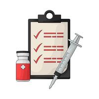 Vaccination Checklist with syringe vector