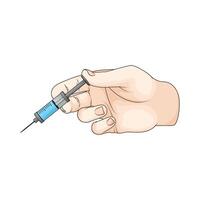 Doctor's hand with a injection vector
