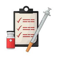 illustration of Vaccination Checklist with syringe vector